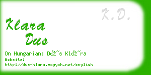 klara dus business card